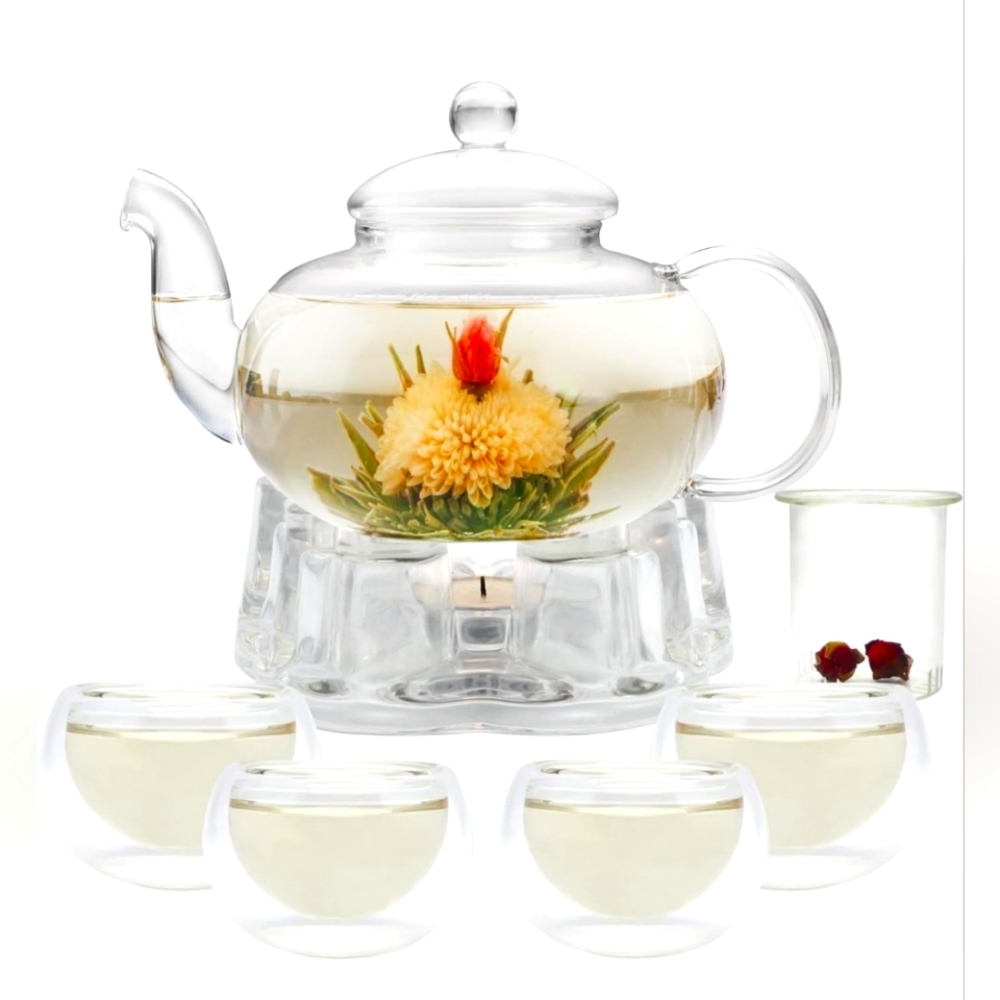 Glass tea pot set